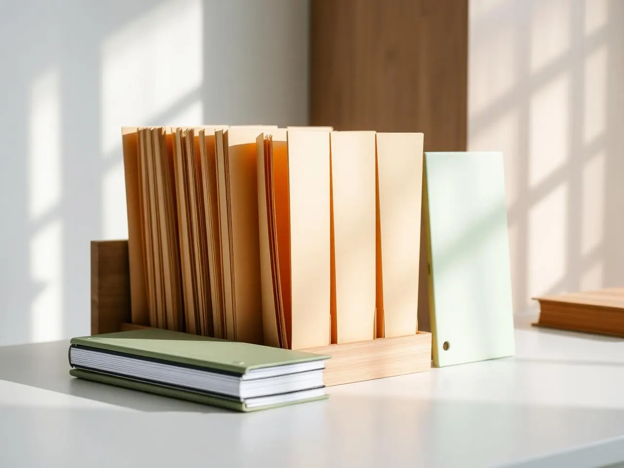 Organized folders of prior-year tax records